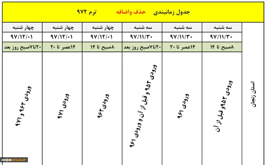 اعلام زمان حذف و اضافه  2