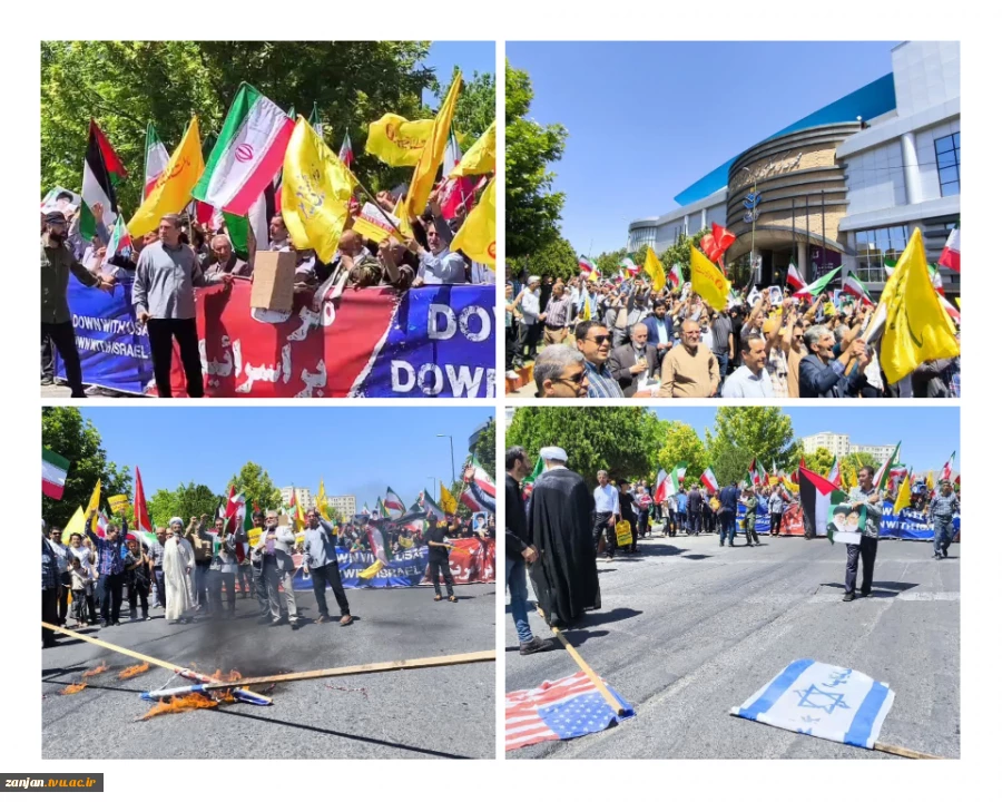 حضور دانشگاهیان ملی مهارت واحد استان زنجان در راهپیمایی علیه دشمن صهیونی 2